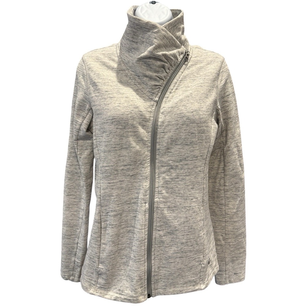 Tuff Athletics Gray Jacket ✨ Asymmetrical‎ Zip Funnel Neck Athleisure Women's S
